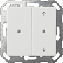 Gira 517503 Drukcontact System 55 met wip 2-voudig onbedrukt/pijlsymbolen voor Gira One en KNX Zuiver wit glanzend