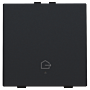 Niko 161-52921 Enkelvoudige drukknop met led en comfortsensoren voor Niko Home Control symbool 'woning verlaten' Black coated 