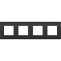 Niko 136-76400 Viervoudige afdekplaat met 71 mm centerafstand Niko Intense Matt black 