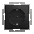 Busch Jaeger 20 EURB-915 Busch-balance Wandcontactdoos met randaarde zonder bevestigingsklauwtjes met verhoogde aanraakbeveiliging Zwart mat