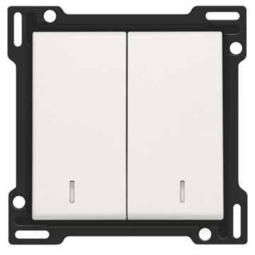 Niko 101-61507 afwerkingsset met dubbele lens voor serieschakelaar, wisselschakelaar, White