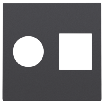 Niko 122-65702 Afwerkingsset voor enkelvoudige coaxaansluiting en netwerkaansluiting RJ45 Anthracite