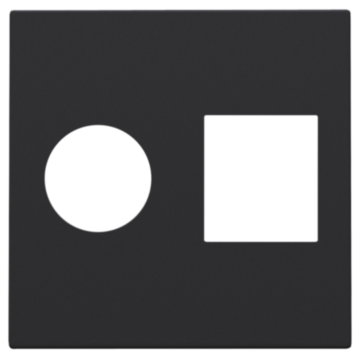 Niko 161-65702 Afwerkingsset voor enkelvoudige coaxaansluiting en netwerkaansluiting RJ45 Black coated