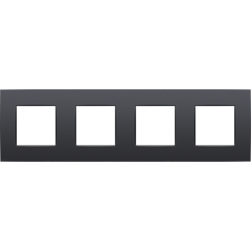 Niko 133-76400 Viervoudige afdekplaat met 71 mm centerafstand Intense anthracite