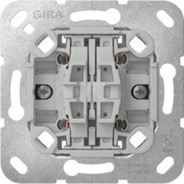 Gira 312600 Basiselement tastschakelaar 10 AX 250 V~ Universele uit- wisselschakelaar Zonder wip (met bevestigingsklauwen)