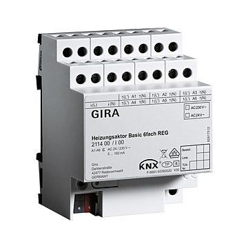 Gira 211400 KNX Verwarmingsactuator Basic 6-voudig 