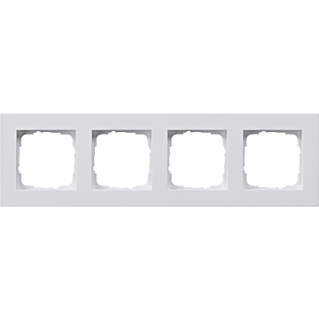 Gira 0214225 Afdekraam vlakke inbouw E2 4-voudig Zuiver wit mat