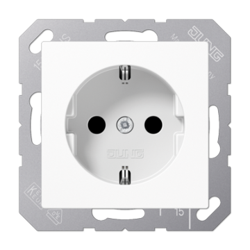 Jung A 1520 N WW Wandcontactdoos met beschermingscontact 16A 250V Alpine wit