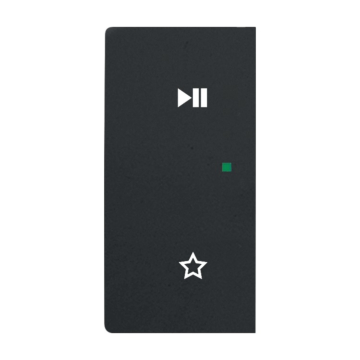 Busch-Jaeger 6237-21-885 Bedieningswip 2-voudig links met symbool "Play/Pauze" Zwart mat