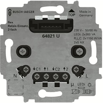 Busch-Jaeger 64821 U Relaissokkel Flex 2-voudig