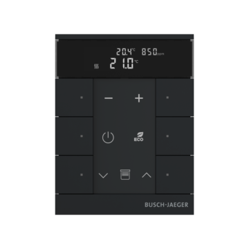 Busch Jaeger SBC-F-6.0.11-885 Free@home Tenton Thermostaat 6-voudig CO2 Zwart mat