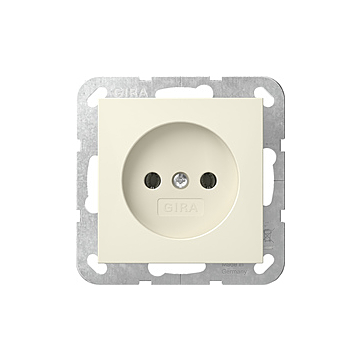 Gira 448001 Systeem 55 Wandcontactdoos zonder aardcontact 16A 250V 2-polig Crème wit glanzend