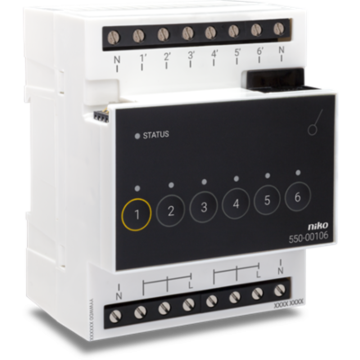 Niko 550-00106 Schakelmodule voor Niko Home Control voor zes verschillende kringen