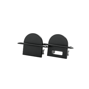 SG 391463 StripLine Zwart Inbouw Eindstuk round kit Polycarbonaat (PC)