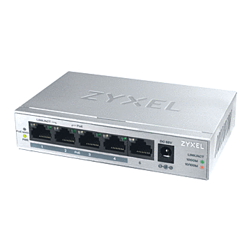 Zyxel GS1005HP-EU0101F Netwerkswitch 5 poorten PoE Grijs