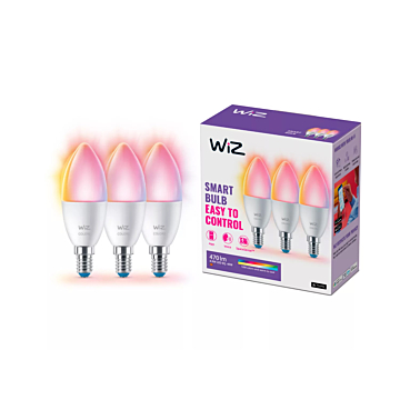 Wiz 929002448833 Gekleurd en Wit Licht E14 C37 4,9W (3-pack)