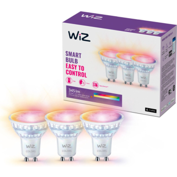 Wiz 929003772333 Spot 4,7W GU10 Gekleurd en Wit Licht (3-pack)