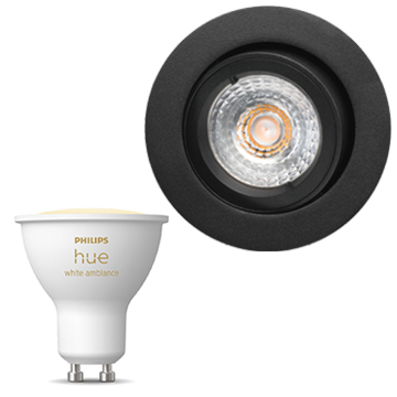 Inbouwspot SG Jupiter inclusief Hue White Ambiance (GU10) Zwart