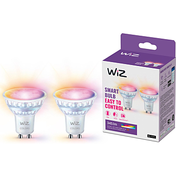 Wiz 929003772342 Spot 4,7W GU10 Gekleurd en Wit Licht (2-pack)