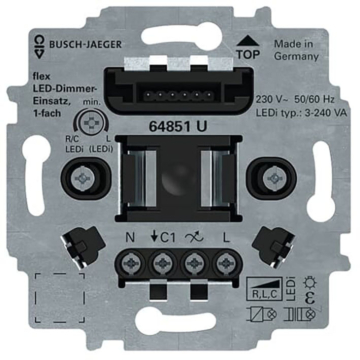 Busch-Jaeger 64851 U LED dimmersokkel Flex 1-voudig Inbouw 3-240W