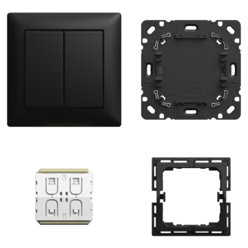 Busch Jaeger 6716/03 UJ-915 Friends of Hue Smart switch Busch Balance 3-stuks Mat zwart (complete set)