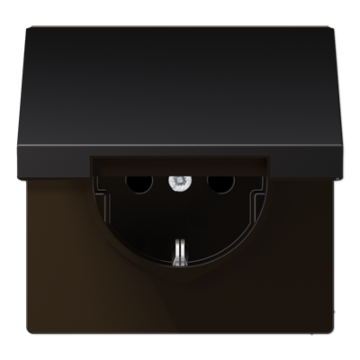 Jung AL 1520 NKL D Wandcontactdoos met beschermingscontact en klapdeksel 250V Dark (gelakt aluminium)