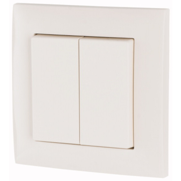 Eaton 173412 xComfort Wandschakelaars universeel 55 mm systeem compleet 2-Voudig Wit glanzend