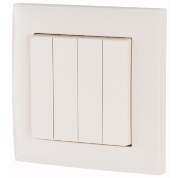 Eaton 173413 xComfort Wandschakelaars universeel 55 mm systeem compleet 4-Voudig Wit glanzend