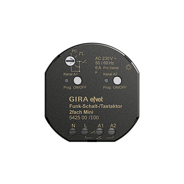Gira 542500 eNet Draadloze schakel-/tastactor tweevoudig Mini