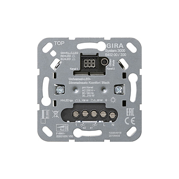 Gira 540200 System 3000 Universeel LED dimmer basiselement Komfort 2-voudig
