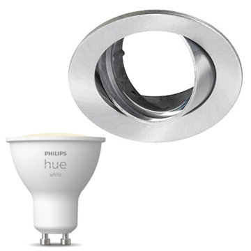 Inbouwspot Lumiance Inclusief Hue White (GU10) Geborsteld aluminium