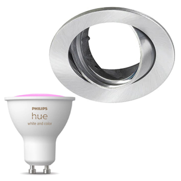 Inbouwspot Lumiance Inclusief Hue White en Color (GU10) Geborsteld aluminium