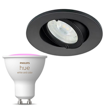 Inbouwspot Lumiance IP44 Inclusief Hue White en Color (GU10) Zwart (badkamer)