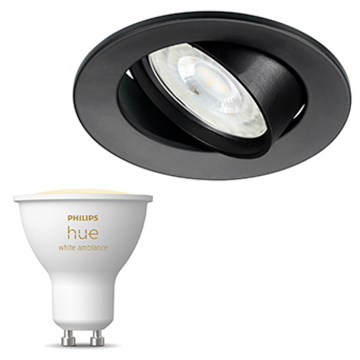 Inbouwspot Lumiance Inclusief Hue White Ambiance (GU10) Zwart