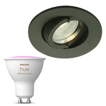 Inbouwspot Lumiance IP44 Outdoor Inclusief Hue White en Color (GU10) Antraciet (Outdoor)