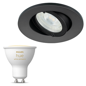 Inbouwspot Lumiance IP44 Inclusief Hue White Ambiance (GU10) Zwart (badkamer)