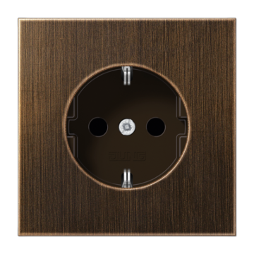 Jung ME 1520 N AT Wandcontactdoos met beschermingscontact Messing antiek