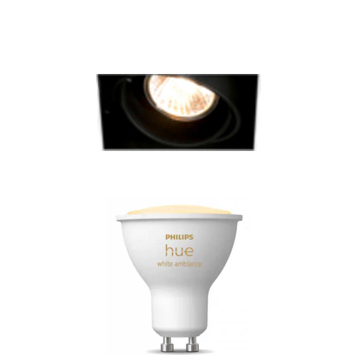Modular Mini-Multiple Recessed Trimless Adjustable Zwart 1x GU10 Hue White Ambiance