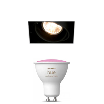Modular Mini-Multiple Recessed Trimless Adjustable Zwart 1x GU10 Hue White and Color Ambiance