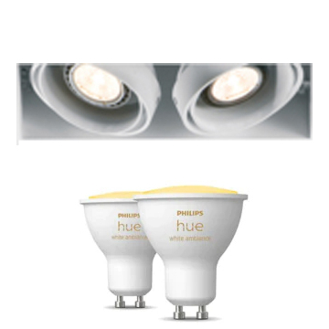 Modular Mini-Multiple Recessed Trimless Adjustable Wit 2x GU10 Hue White Ambiance