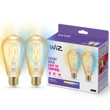 Wiz 929003018742 Filament Amber tot Koelwit ST64 E27 7W (2-pack)