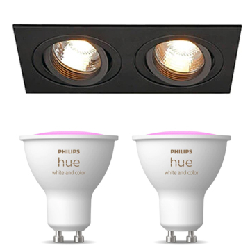 Inbouwspot SLV New Tria 2 inclusief Hue White and Color Ambiance (GU10) Zwart
