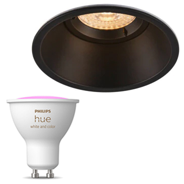 Inbouwspot SLV Horn-O inclusief Hue White and Color Ambiance (GU10) Zwart