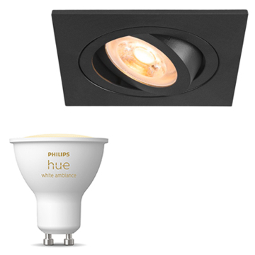 Inbouwspot SLV New Tria 75 inclusief Hue White Ambiance (GU10) Zwart