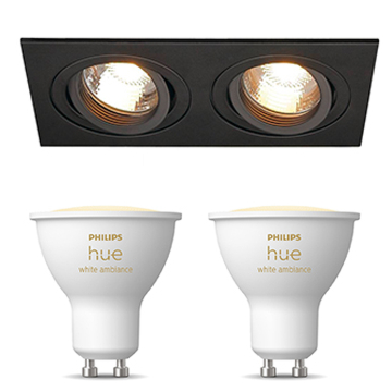Inbouwspot SLV New Tria 2 inclusief Hue White Ambiance (GU10) Zwart