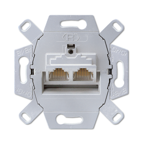 JUNG UAE 8-8 UPO K6 US RJ45 datawandcontactdoos CAT6A 2-voudig niet afgeschermd