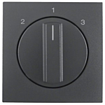 Berker 1084160600 S.1/B.3/B.7 Afdekking + draaiknop 3-standensch. zonder 0-stand antraciet mat