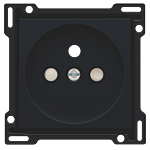 Niko 161-66601 afwerkingsset voor stopcontact met penaarde en kinderveiligheid, Black coated