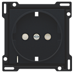 Niko 161-66908 afwerkingsset voor wandcontactdoos met randaarde, kinderveiligheid en spanningsaanduiding, Black coated