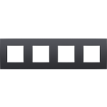 Niko 133-76400 Viervoudige afdekplaat met 71 mm centerafstand Intense anthracite